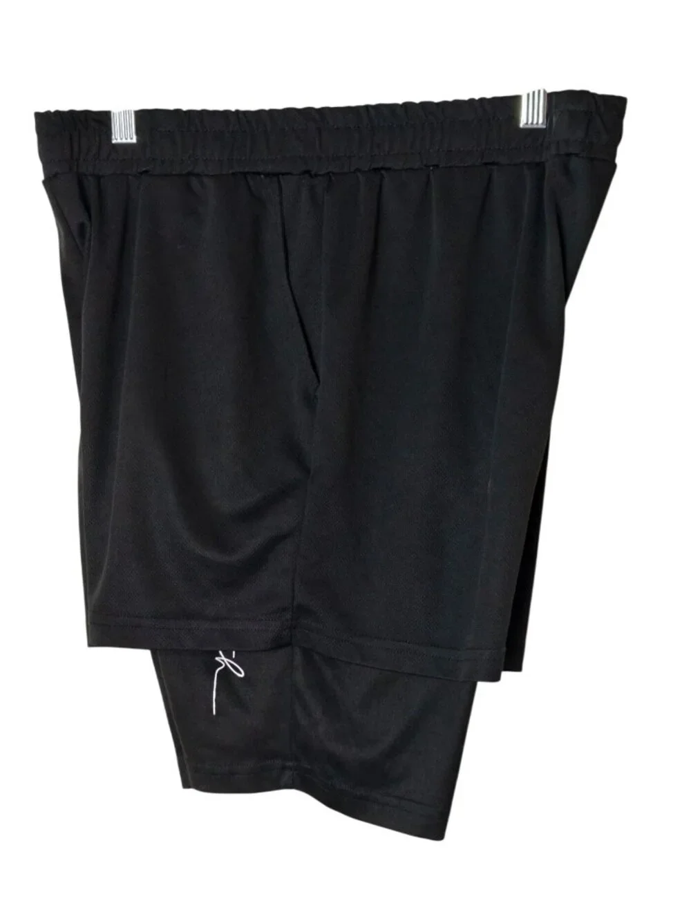 Faith Womens L 2N1 Athletic Shorts Black Pockets Elastic Cross Graphic NOTW